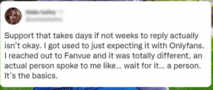An Adult creators says Fanvue support is better than OnlyFans