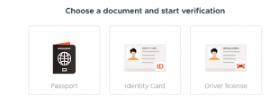 Fanvue document verification page