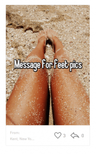 Feet pic seller posted feet pics with a message to dm her on whisper app 