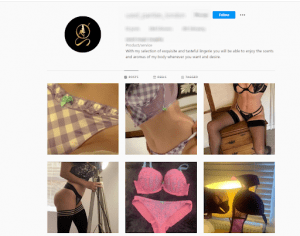 Instagram used seller panties uses an image of her that is less obscene wearing the panty to initiate the sale