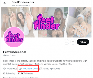Use Twitter as a marketing tool to promote feet pics on feetfiner