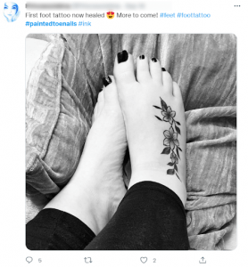 Painted and tattooed toes - best feet pic and idea to take good pics
