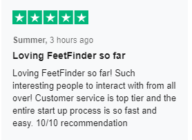 Screenshot of feetfinder seller review talking about buyers