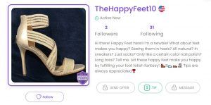 Screenshot of FeetFinder seller 